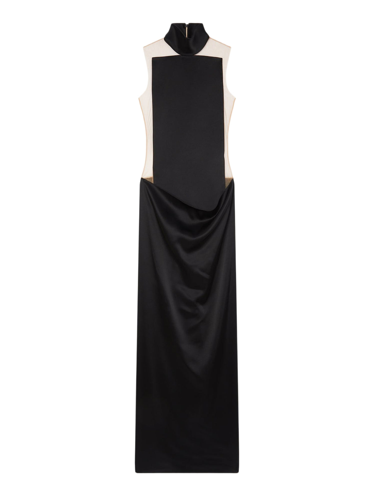 Robe Illusion en satin - Black