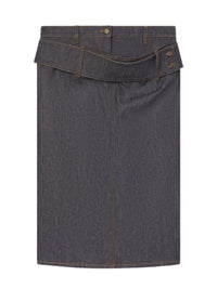 PRIX MARQUE : 190 / JUPE CEINTURE DOUBLE EN DENIM