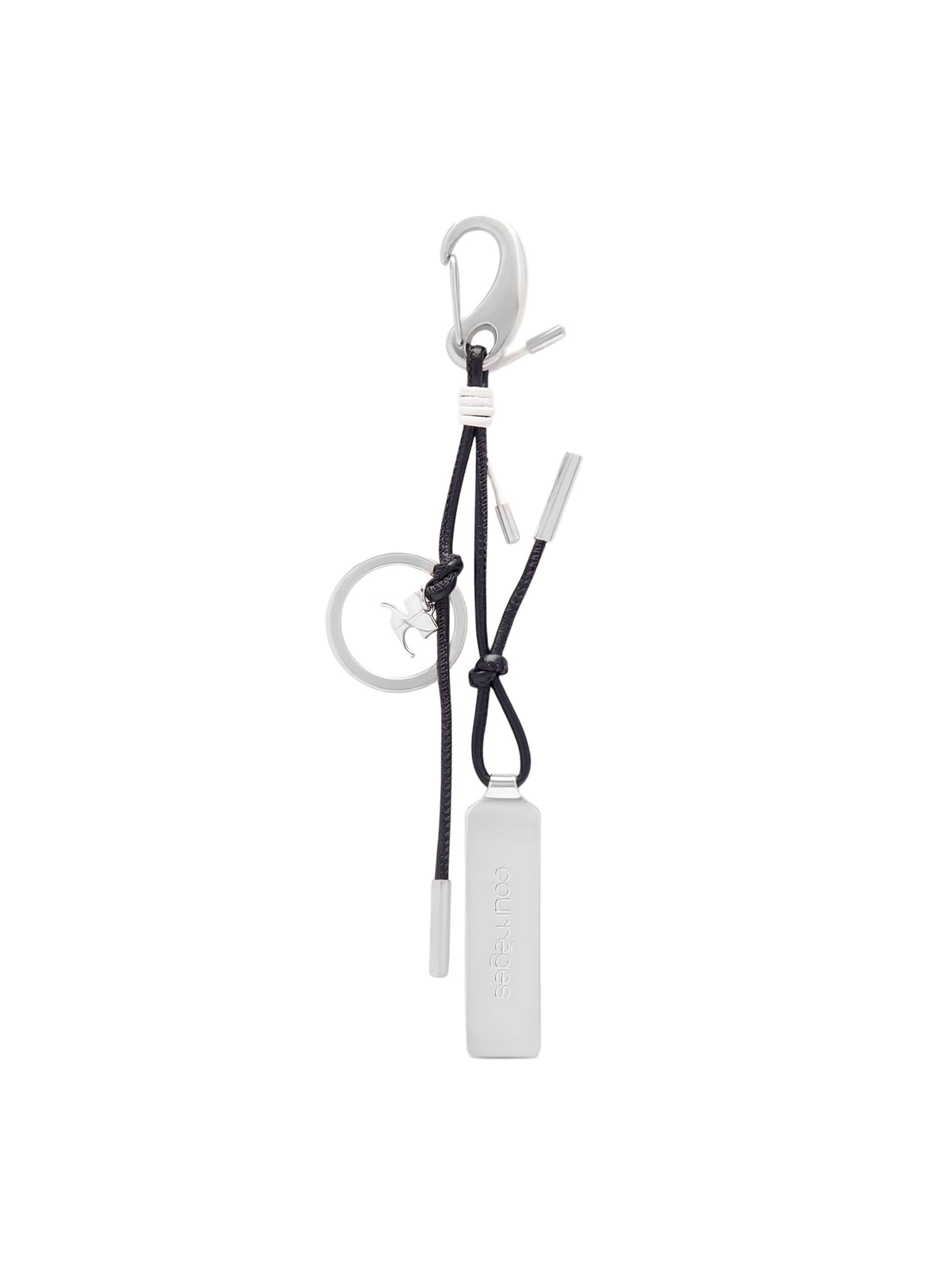 Porte clés corde en laiton - Silver & Black