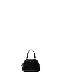 Sac mini bowling AC logo en cuir - Black