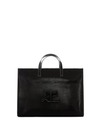 Tote bag Héritage AC logo en cuir - Black
