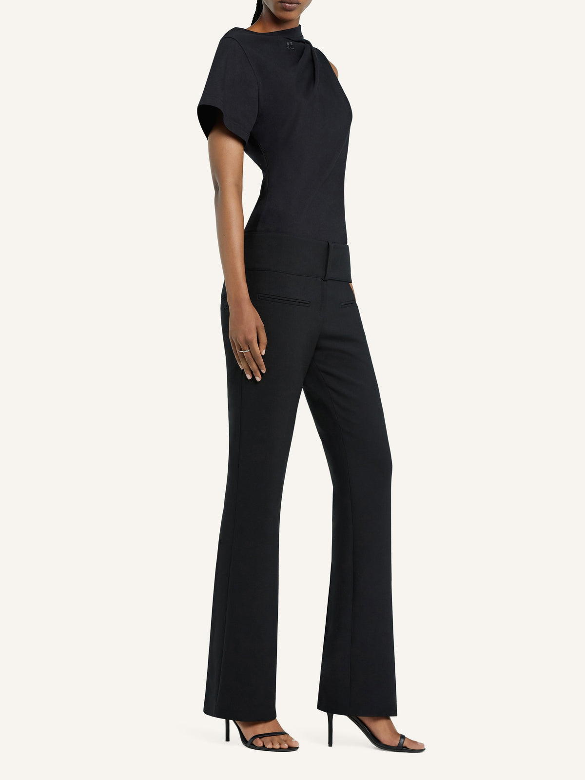 T-shirt drapé asymétrique - Black