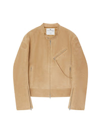 Blouson Biker Scuba en suède - Fawn