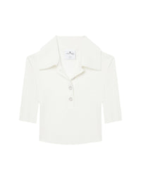 Polo court en maille - Heritage White