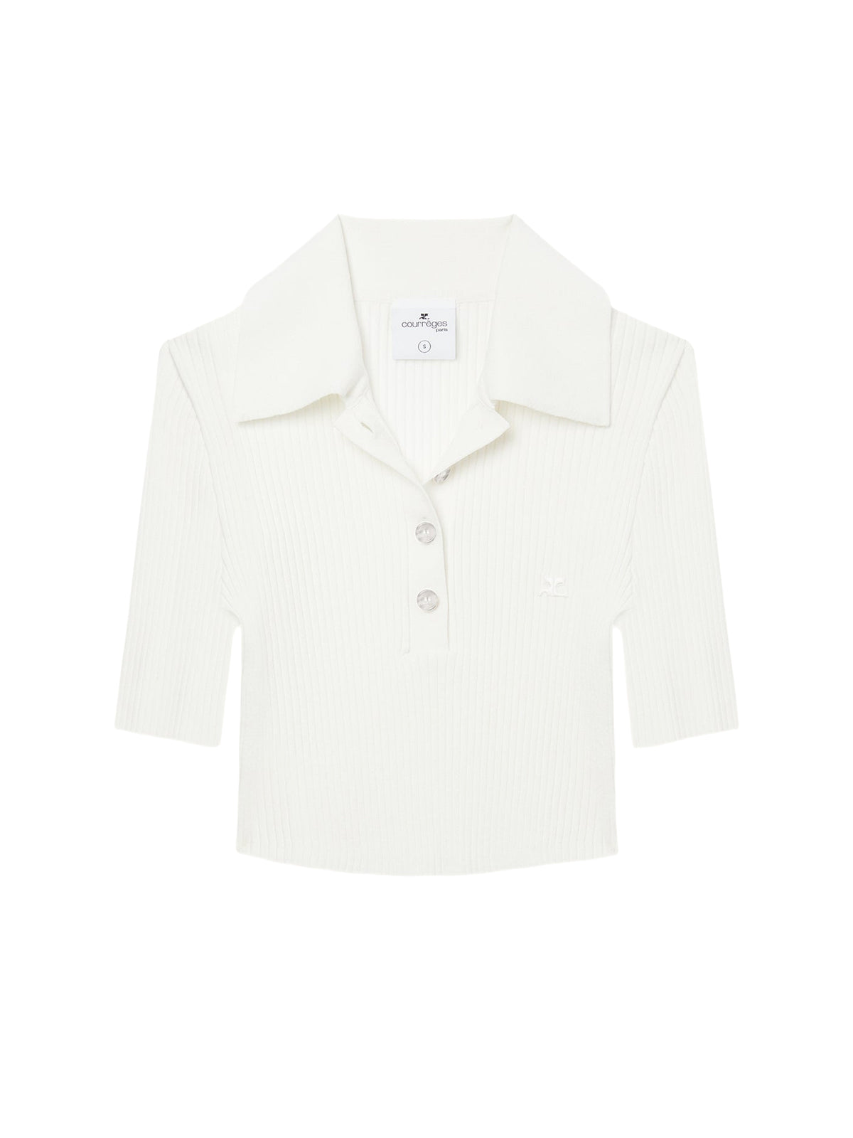 Polo court en maille - Heritage White