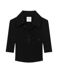 Polo court en maille - Black