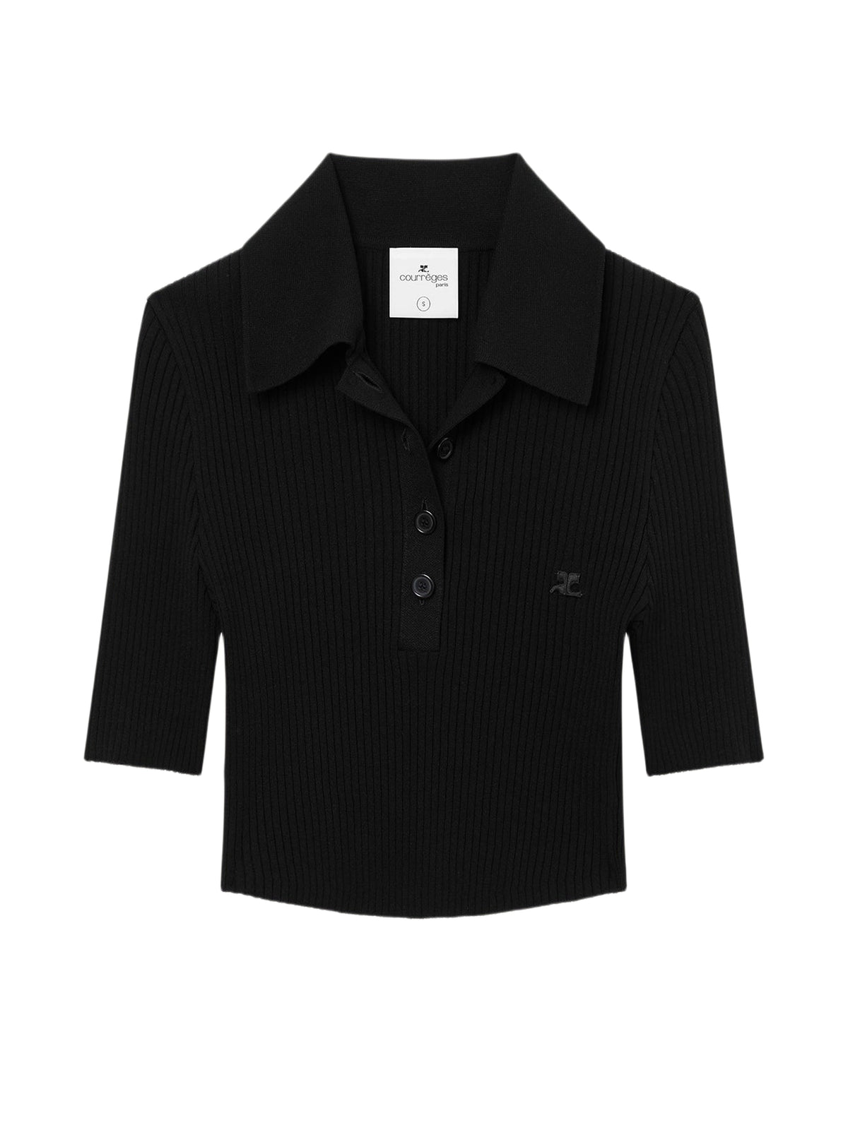 Polo court en maille - Black