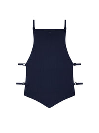 Top pointe détail lingerie - Navy