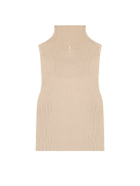 Top col montant en maille - Cappuccino