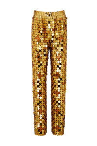 Pantalon brillant à disques - Gold
