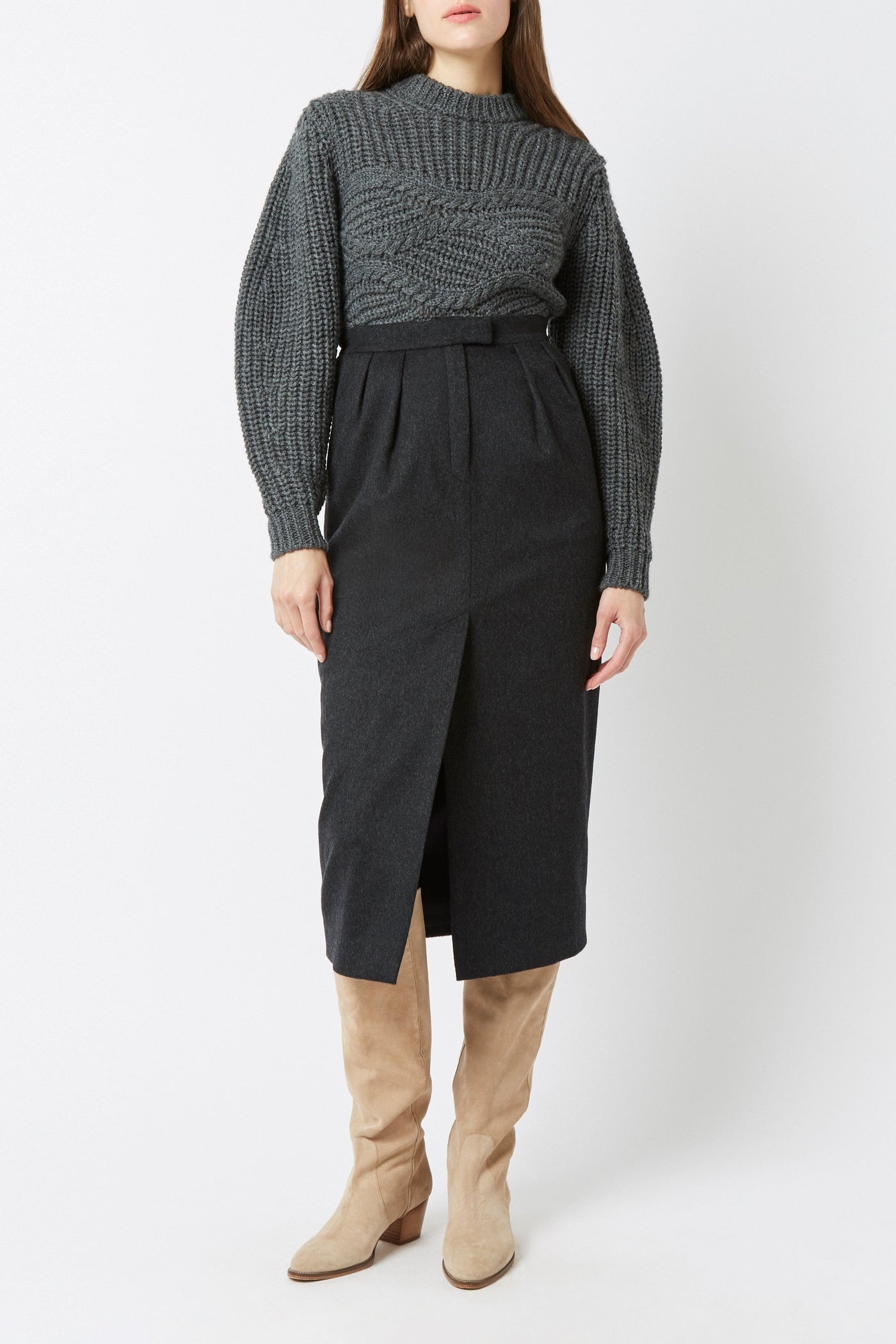 Jupe Morningen en laine - Anthracite