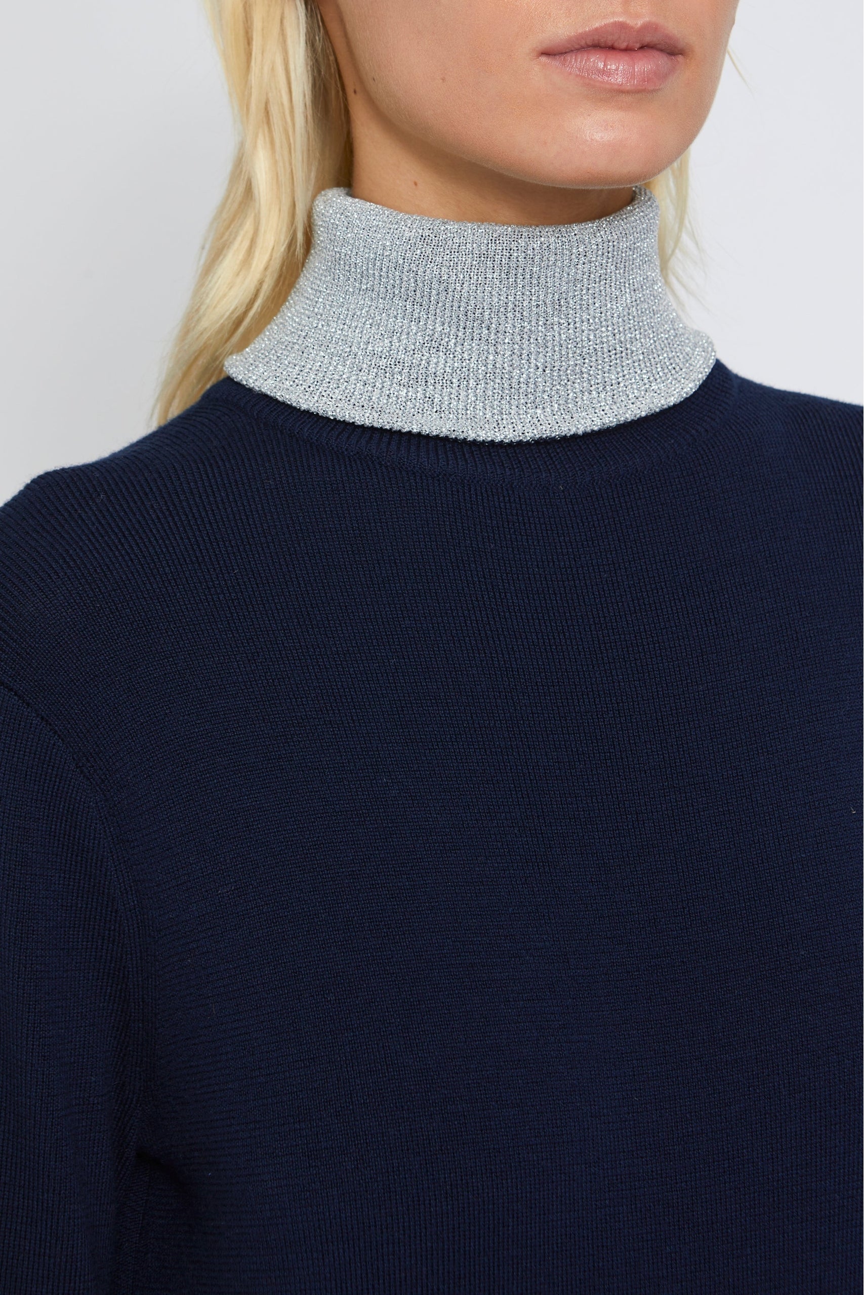 Robe longue Sagan en laine - Navy