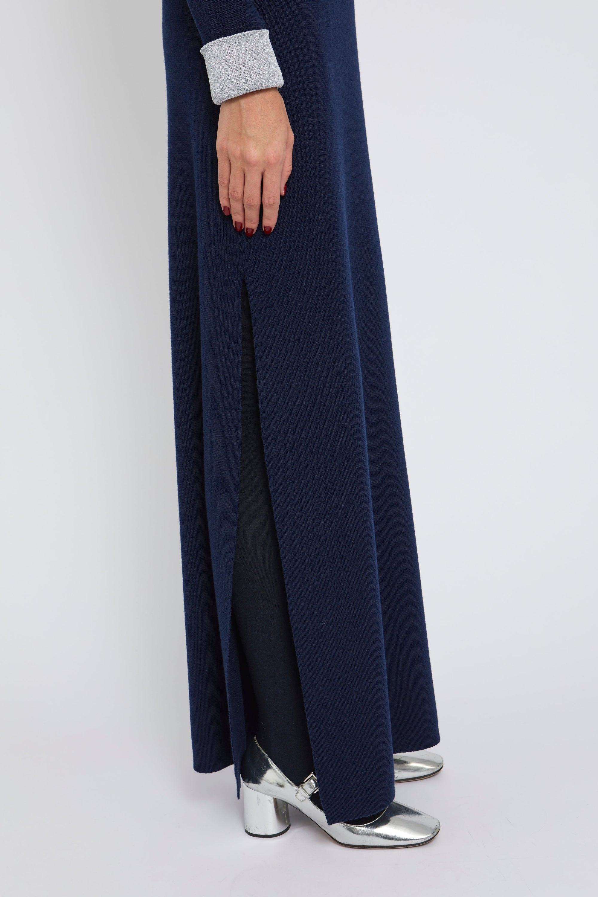 Robe longue Sagan en laine - Navy