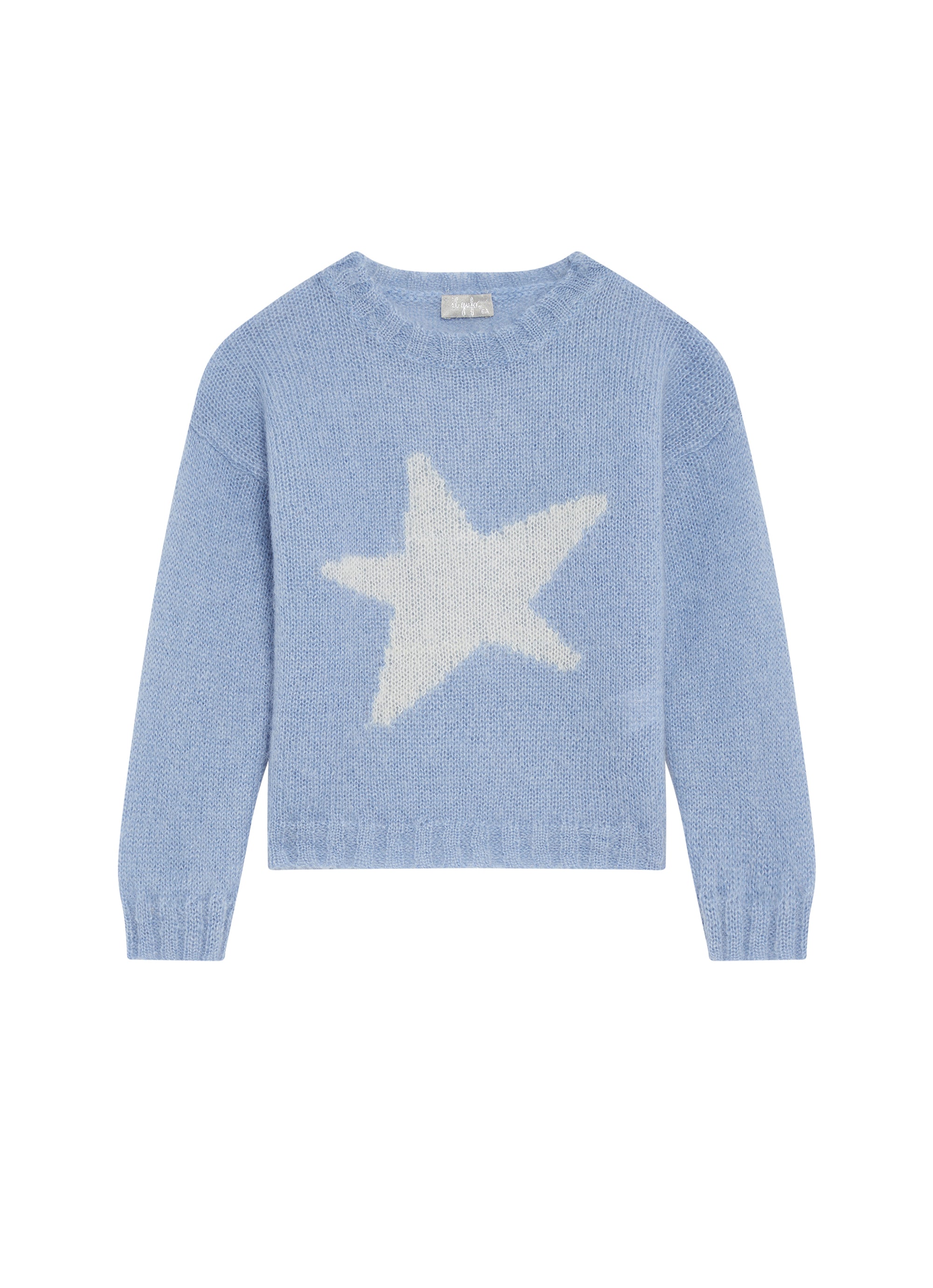 Wool star print jumper - Azzurro Topazio & Perla