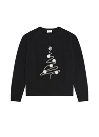 Wool embroidered jumper - Nero & Latte