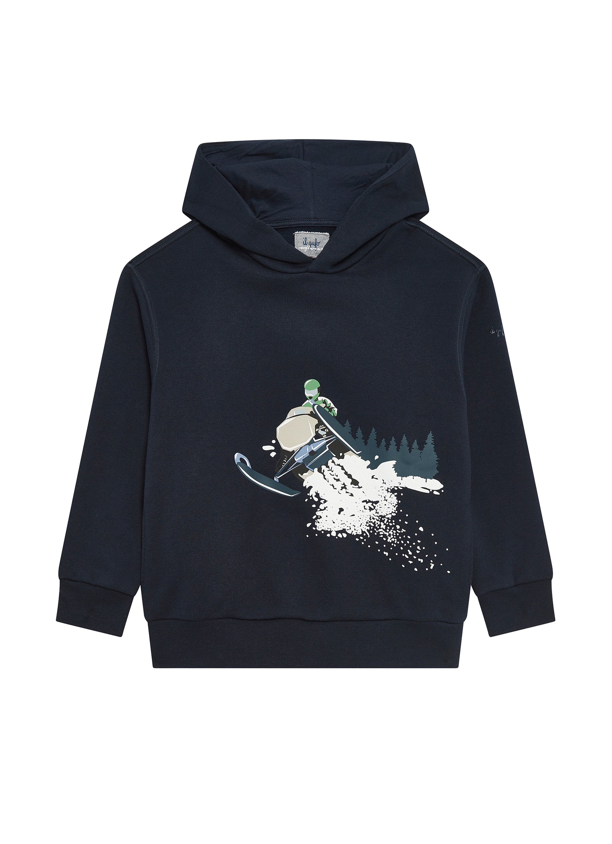 Printed hoodie - Blue Navy & Verde Wimbledon