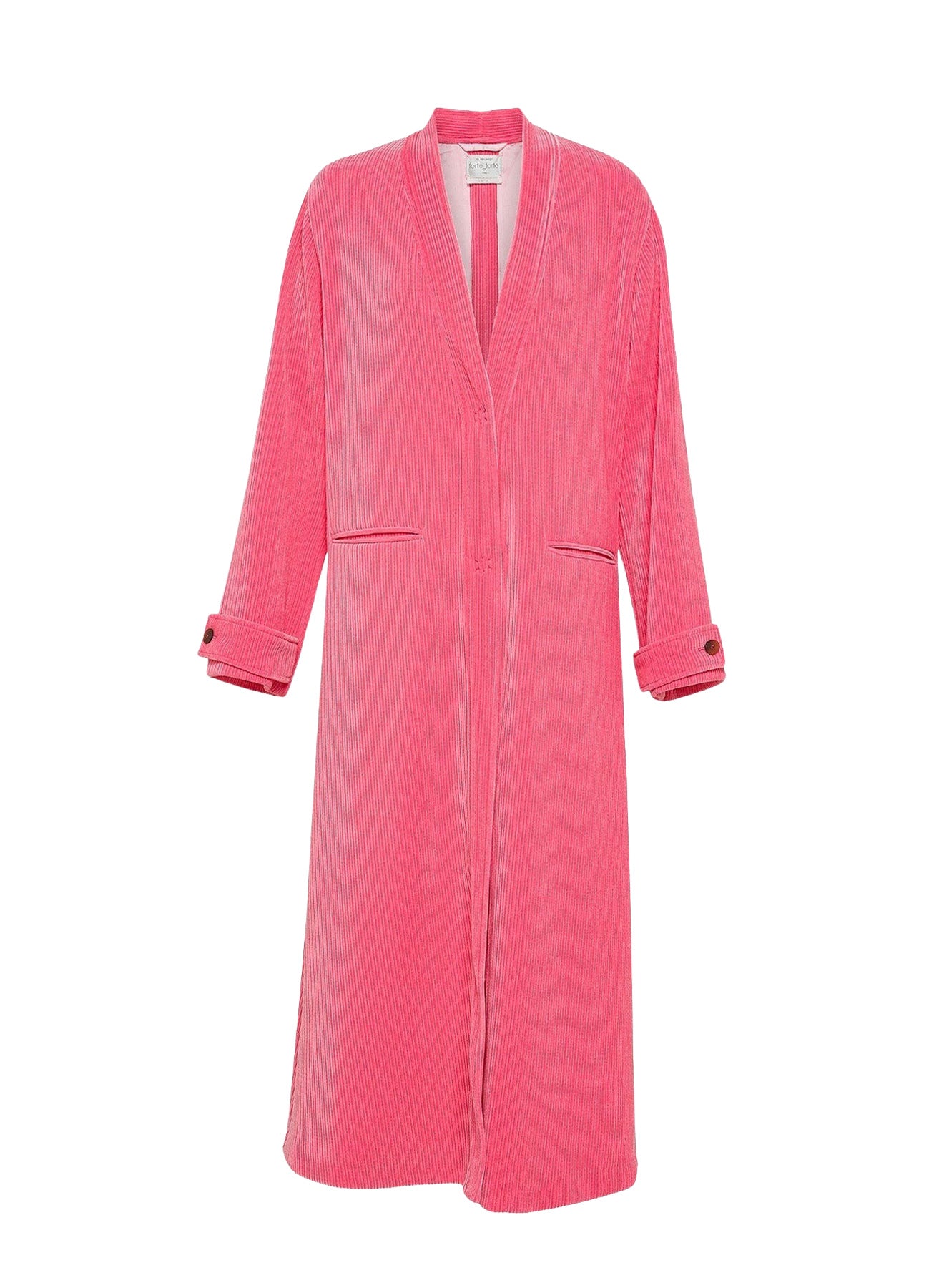 Long ribbed coat - Pamplemousse