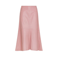 Jupe midi en cuir - Rose