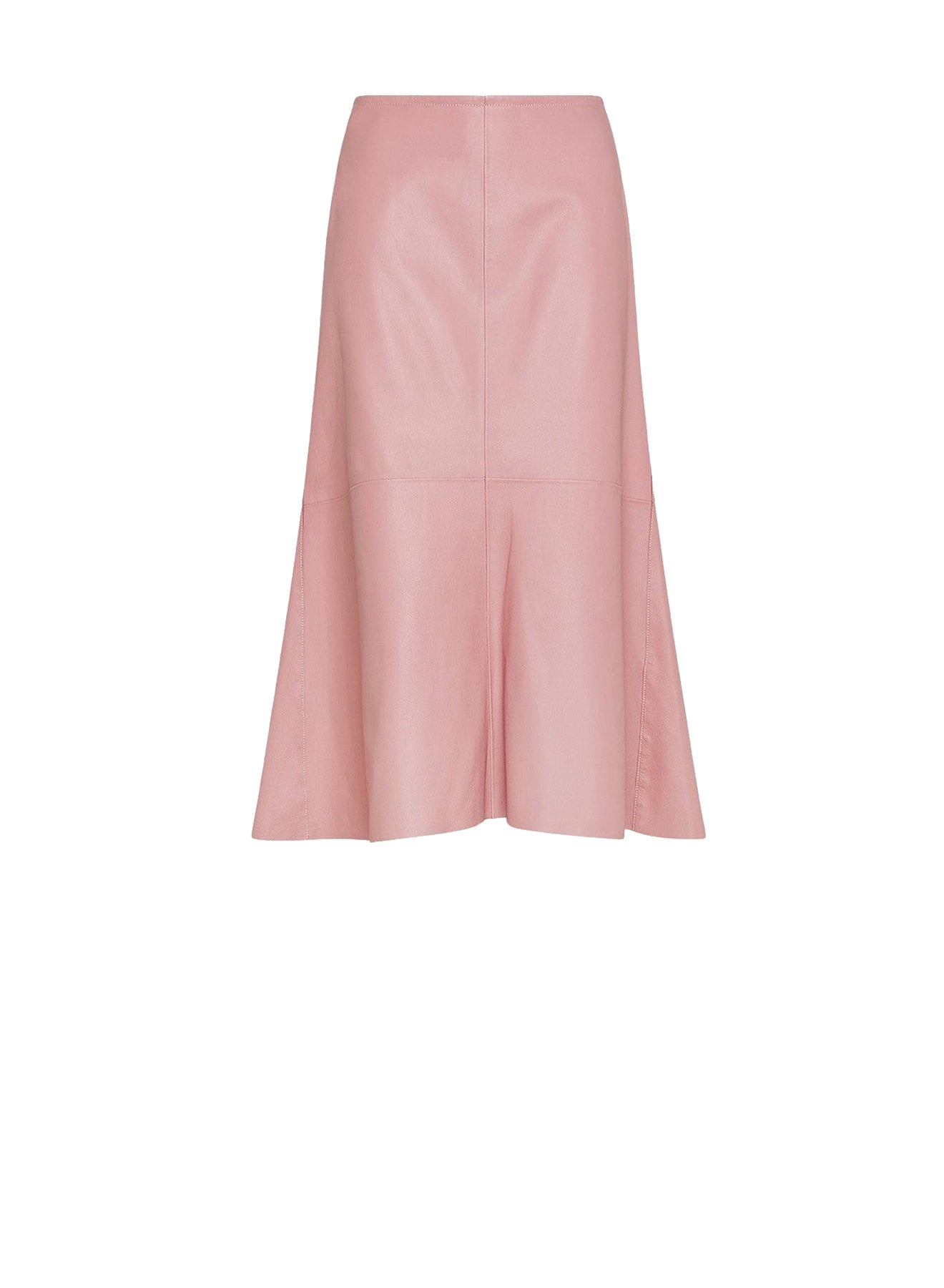 Jupe midi en cuir - Rose