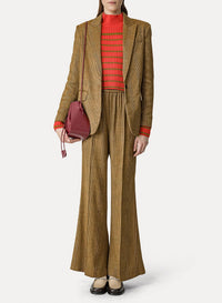 Pantalon évasé Prince De Galles - Caramel