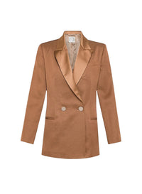 Blazer boutonné en laine mélangée - Caramel