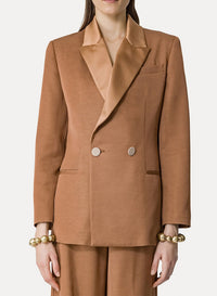 Blazer boutonné en laine - Caramel