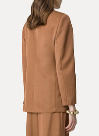 Blazer boutonné en laine - Caramel