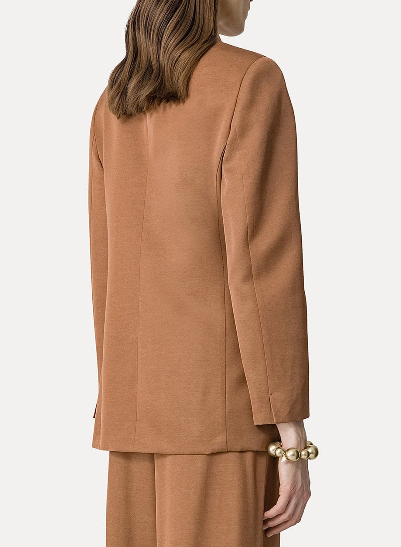 Blazer boutonné en laine - Caramel