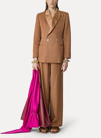 Blazer boutonné en laine - Caramel