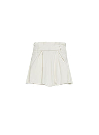 Mini-jupe ceinturée en coton - Ivory
