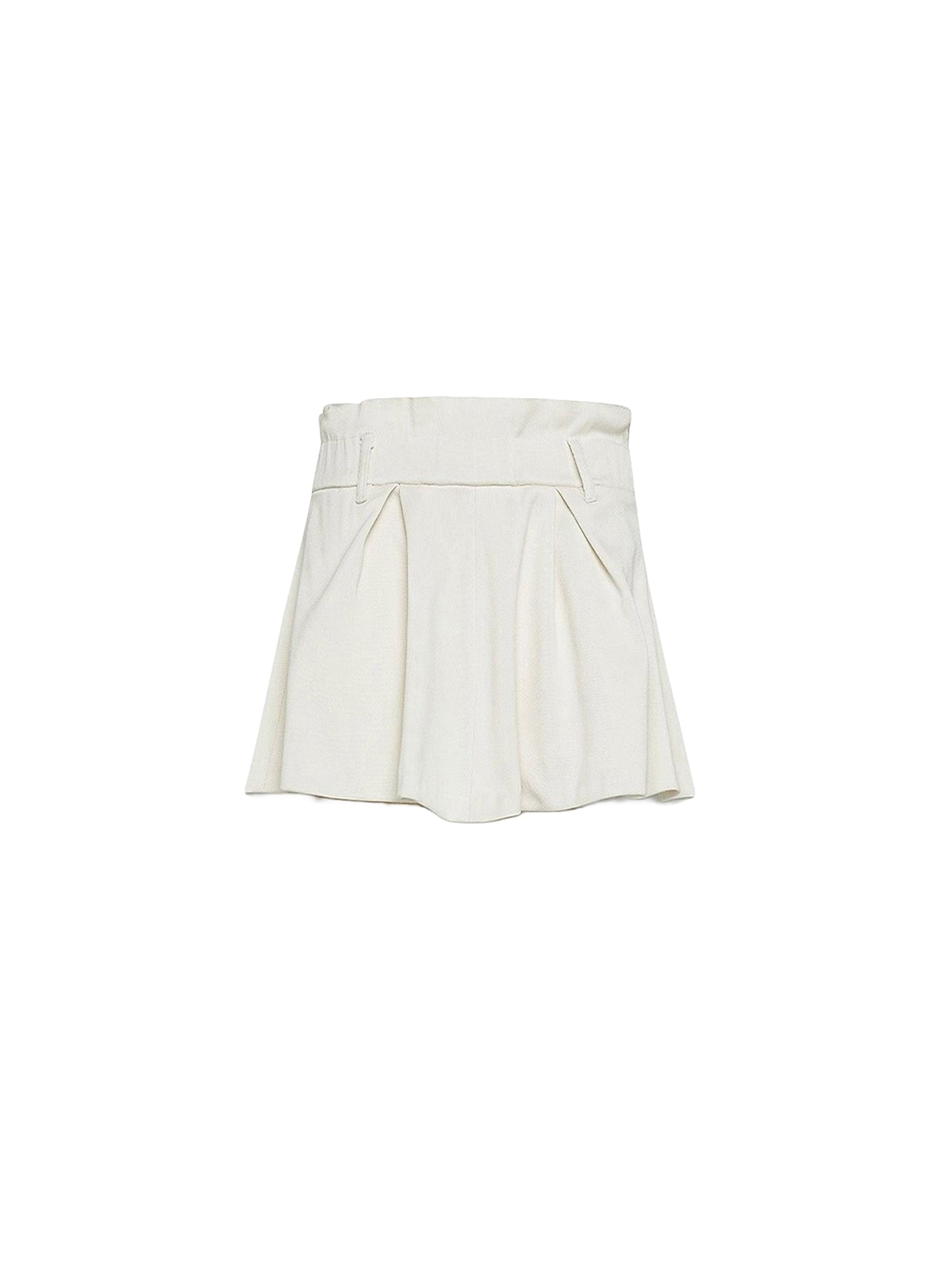 Mini-jupe ceinturée en coton - Ivory