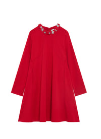 Knitted flared dress - Mirtillo Rosso