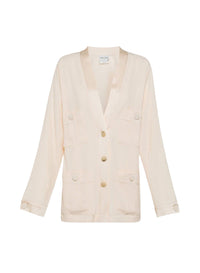 Veste à poches multiples en satin - Ivory
