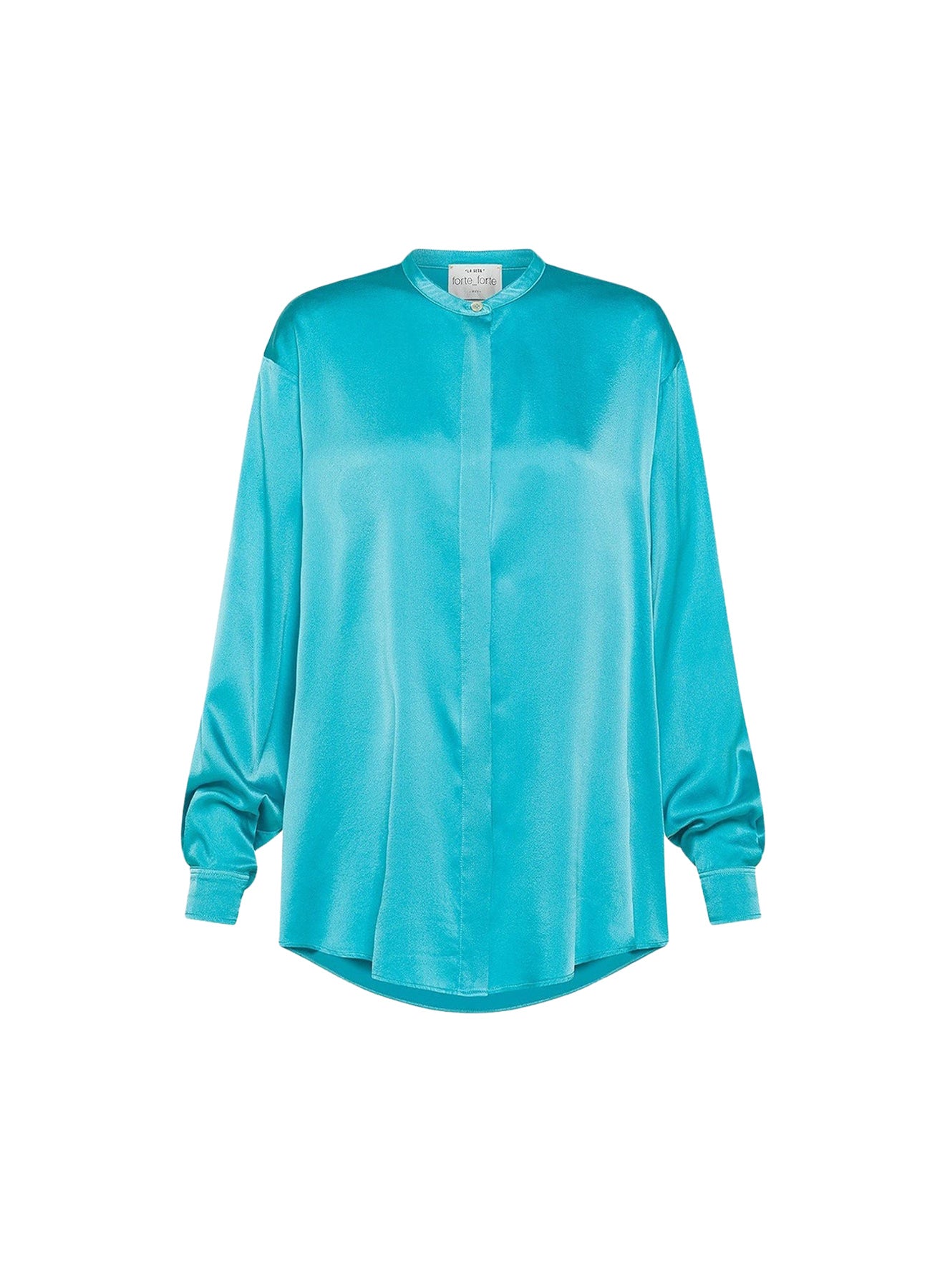 Chemise oversize en satin de soie - Ciel