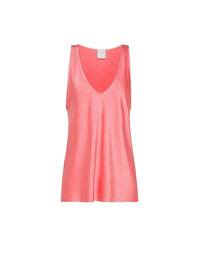 Top sans manches en satin de soie - Pamplemousse
