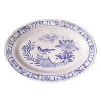 Oval platter n°6 Oiseau - Blue
