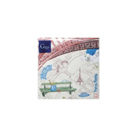 Set de 2 paquets de 20 serviettes en papier Paris 33x33cm - Multicolore