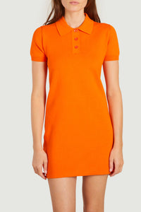 Short button-up polo dress - Cyclamen