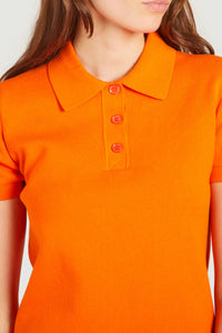 Short button-up polo dress - Cyclamen