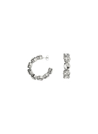 Boucles d'oreilles créoles ornées de cristaux de verre - Crystal