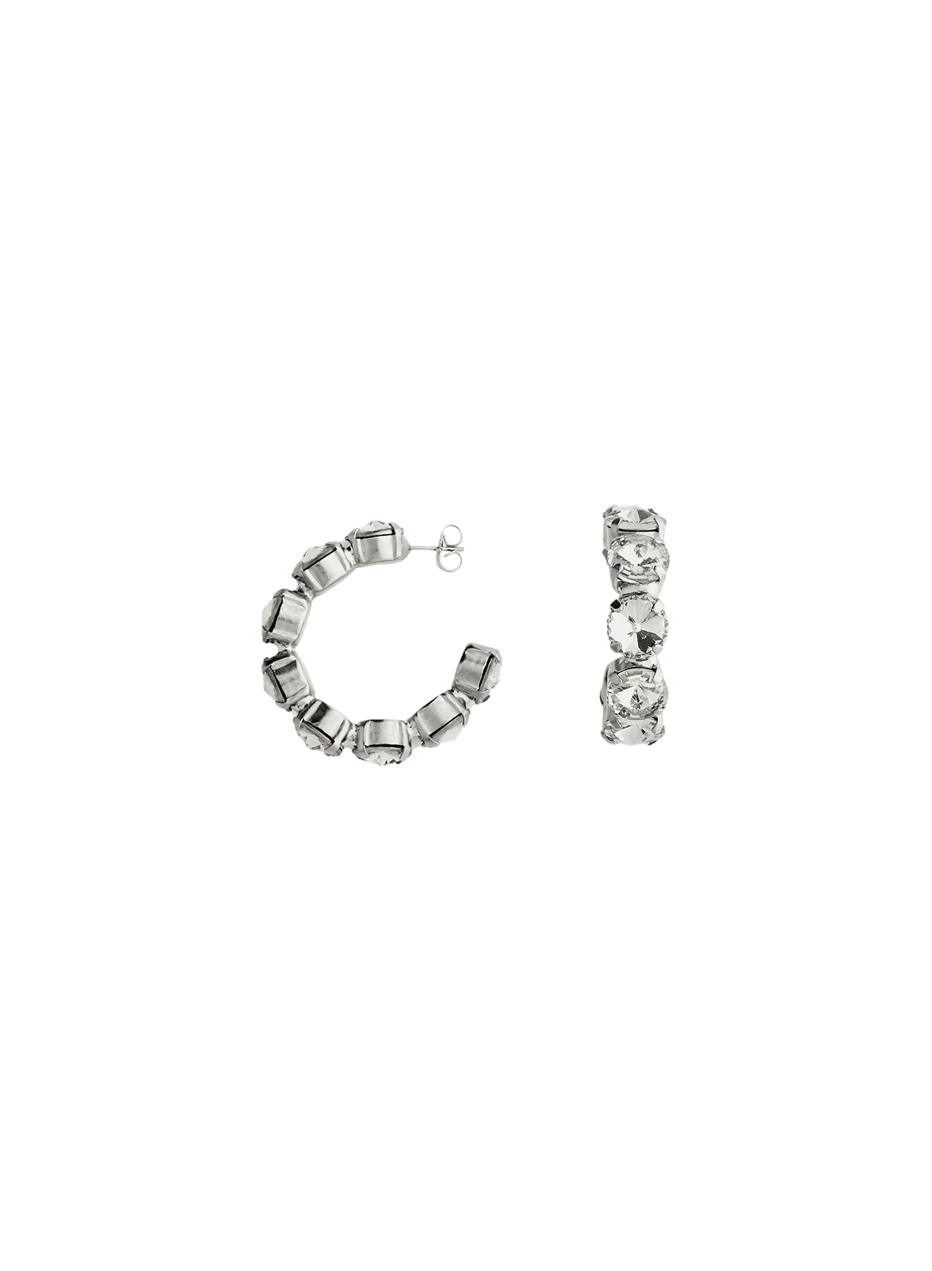 Boucles d'oreilles créoles ornées de cristaux de verre - Crystal