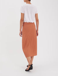 18qty RELIQUAT 75€ 10,7%  / Jupe portefeuille Aurelie en lin - Caramel
