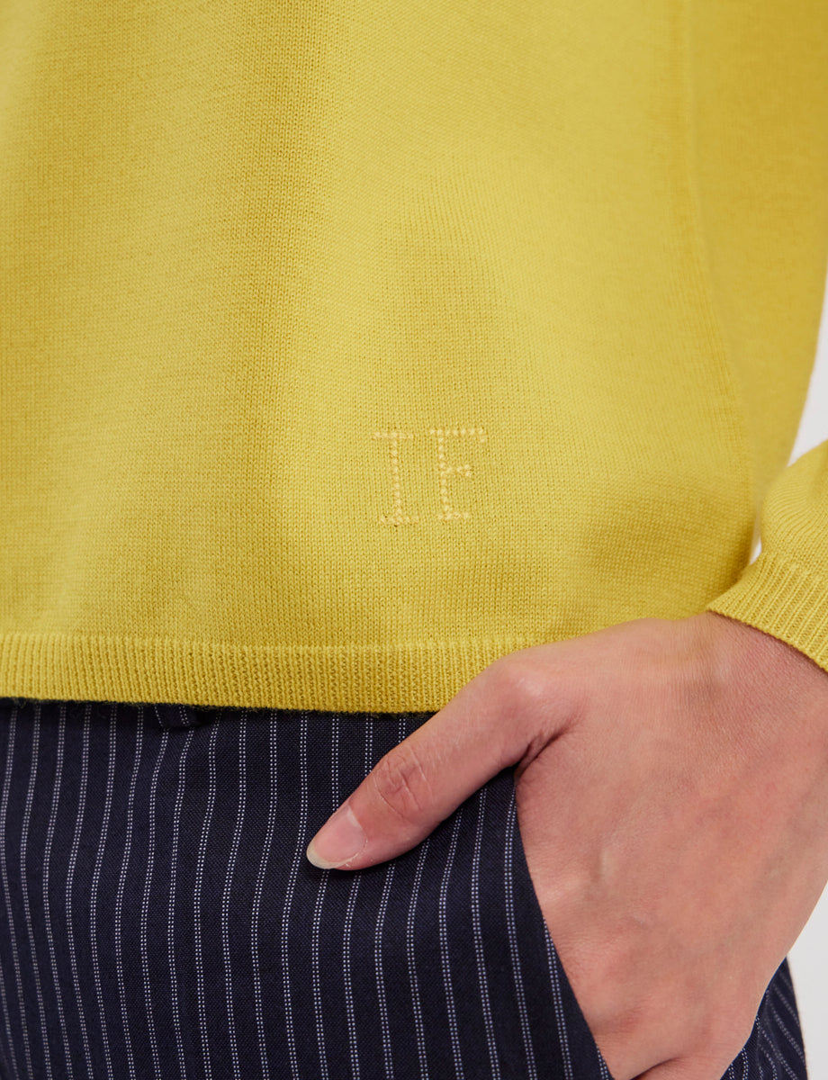 2qty RELIQUAT 75€ 50%  / Pull droit Angelina en laine - Yellow