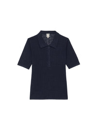 1qty NEW  / Polo Chloé en lin - White Turquoise