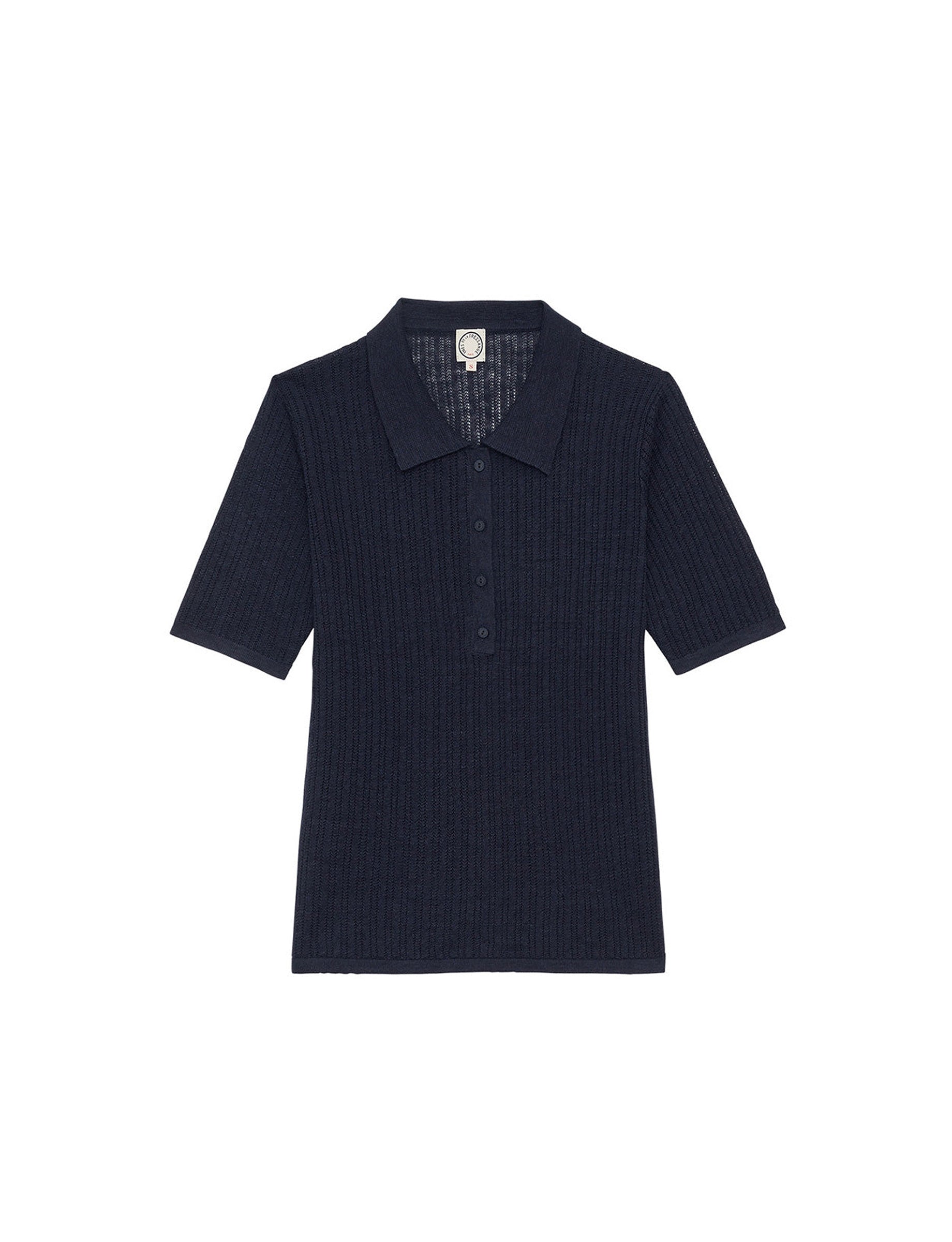 1qty NEW  / Polo Chloé en lin - White Turquoise