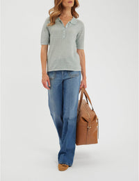 1qty RELIQUAT 65€ 60%  / Polo droit Chloé en lin - Fresh Mint