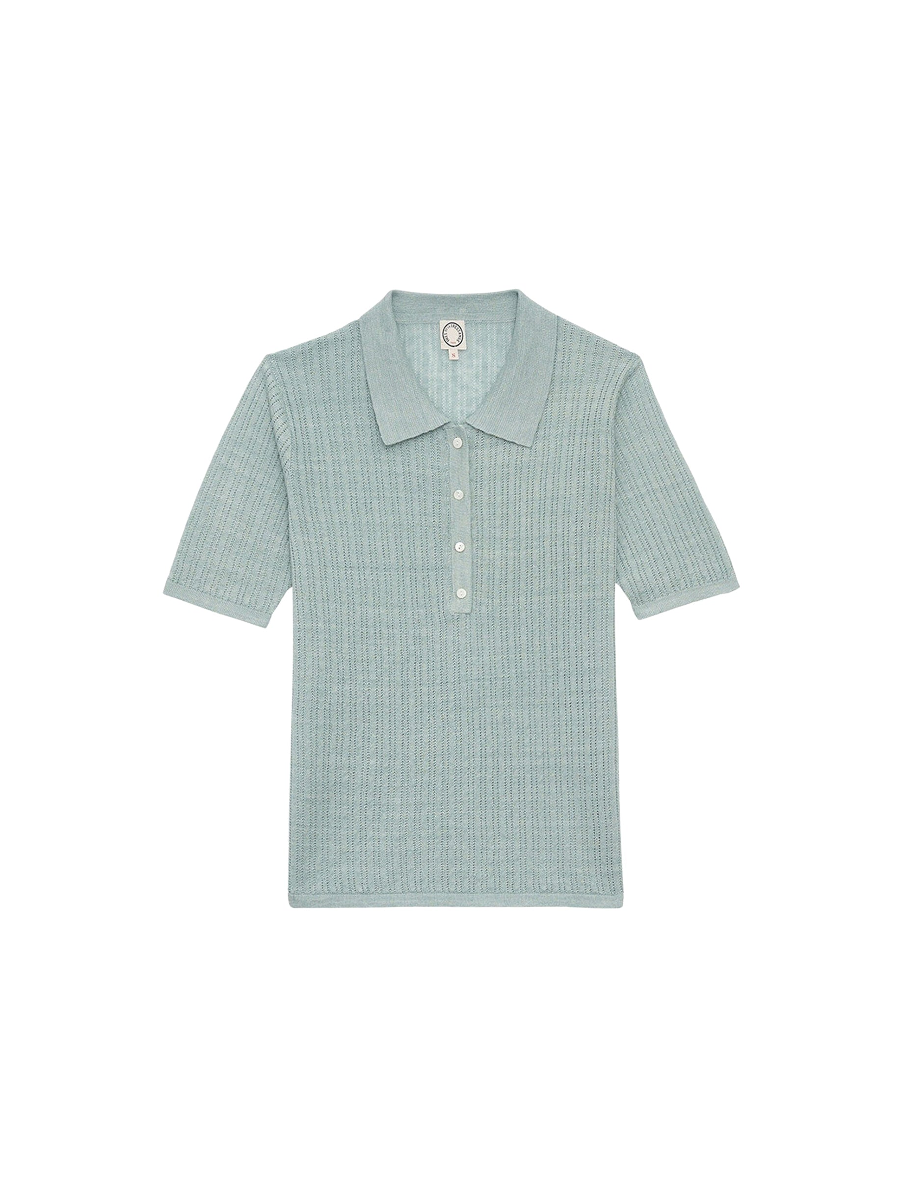 1qty RELIQUAT 65€ 60%  / Polo droit Chloé en lin - Fresh Mint