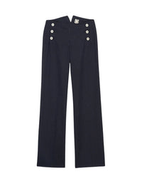 2qty RELIQUAT 85€ 0%  / Pantalon taille haute Gabriel - Blue Navy