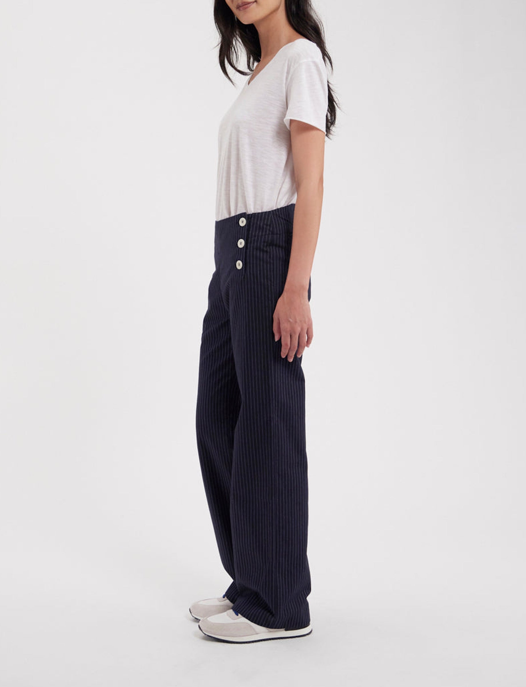 2qty RELIQUAT 85€ 0%  / Pantalon taille haute Gabriel - Blue Navy