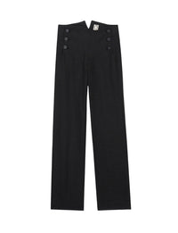 1qty RELIQUAT 75€ 0%  / Pantalon droit Gabriel en lin - Black